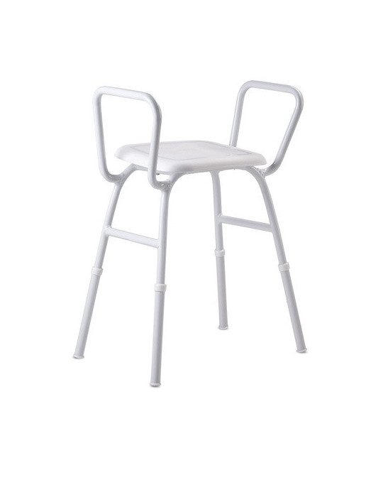 Shower Stool with arms and padded seat (Steel)